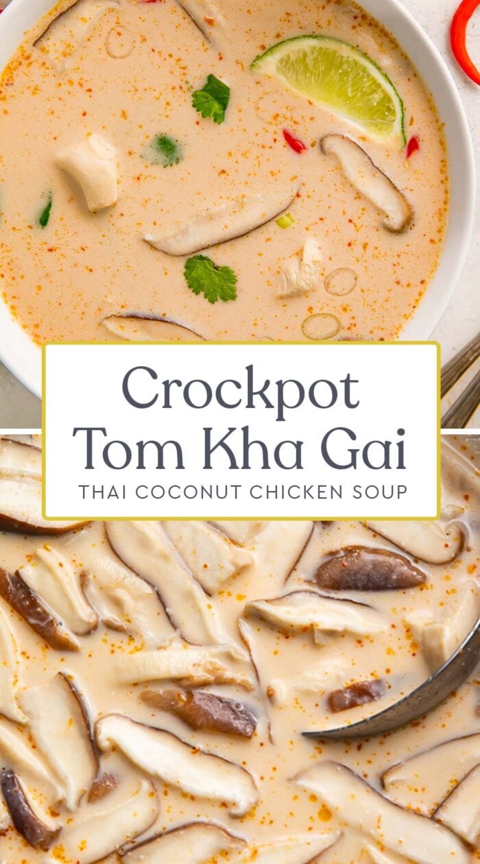 Pin graphic for slow cooker tom kha gai