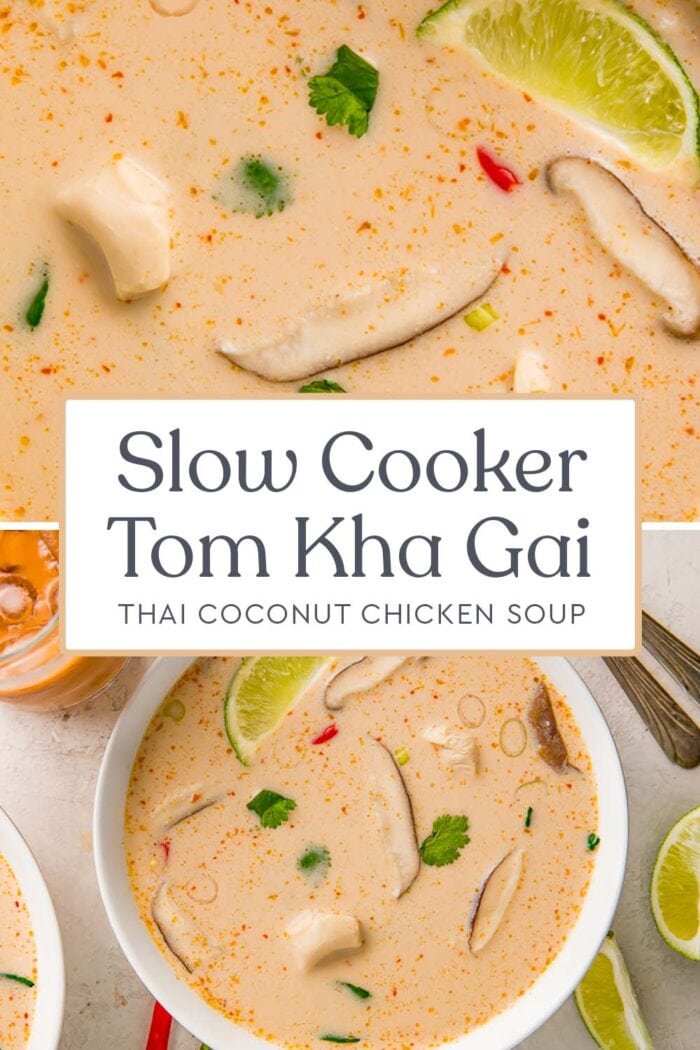 Pin graphic for slow cooker tom kha gai