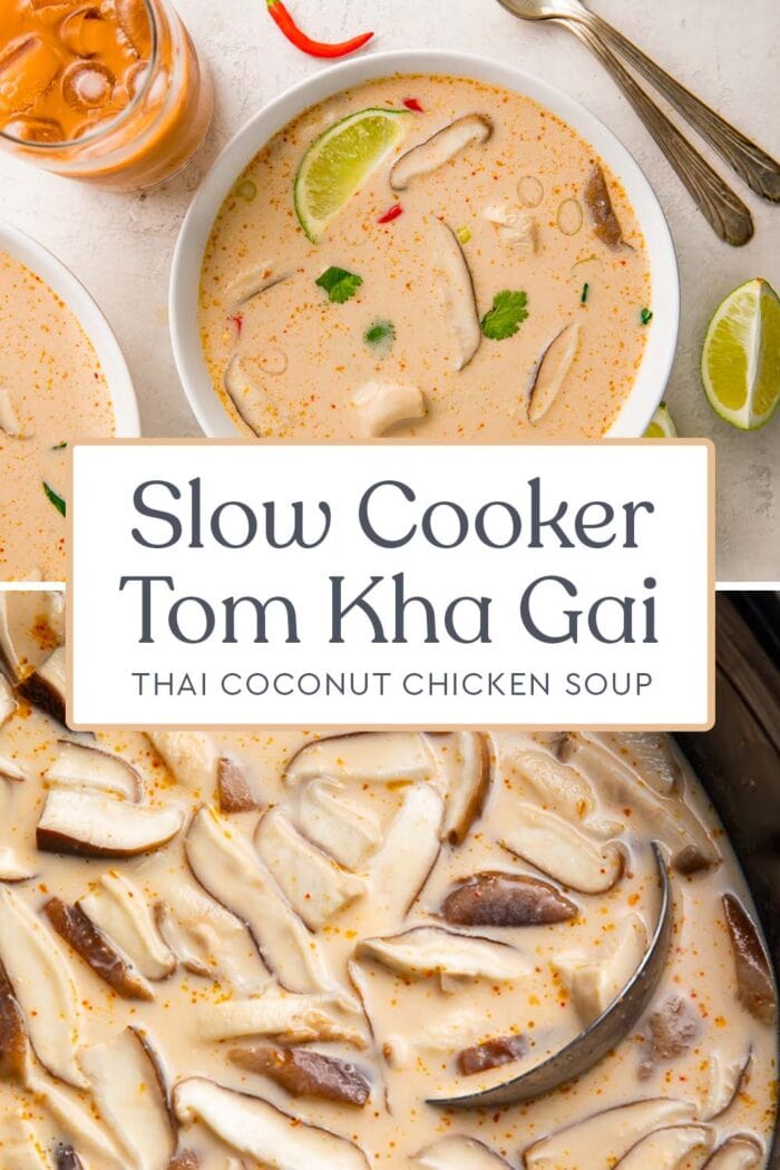 Pin graphic for slow cooker tom kha gai