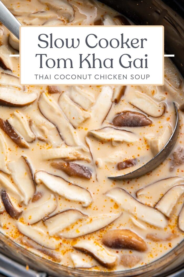 Pin graphic for slow cooker tom kha gai