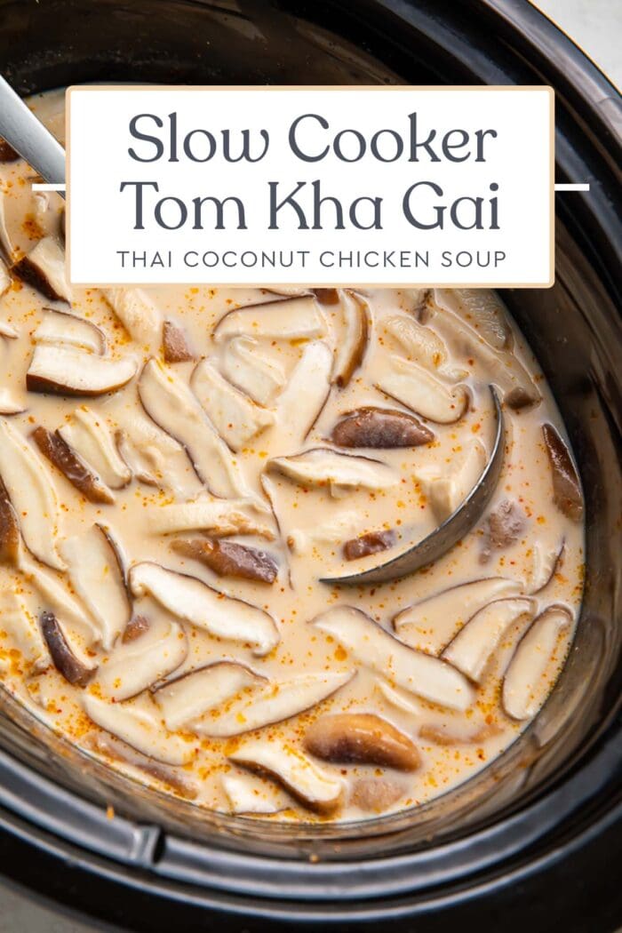 Pin graphic for slow cooker tom kha gai