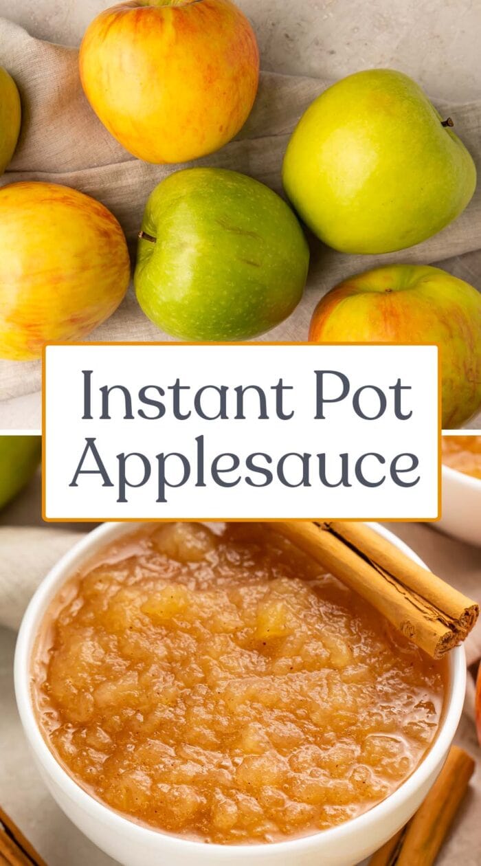 Pin graphic for Instant Pot applesauce