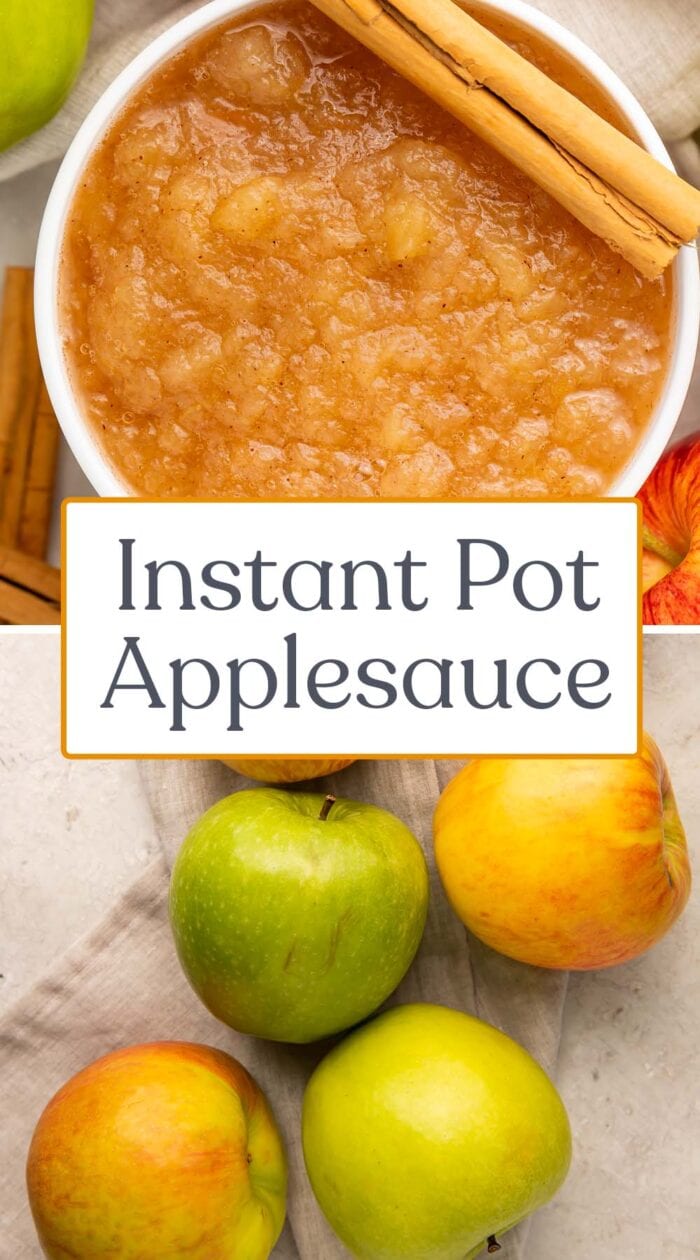 Pin graphic for Instant Pot applesauce