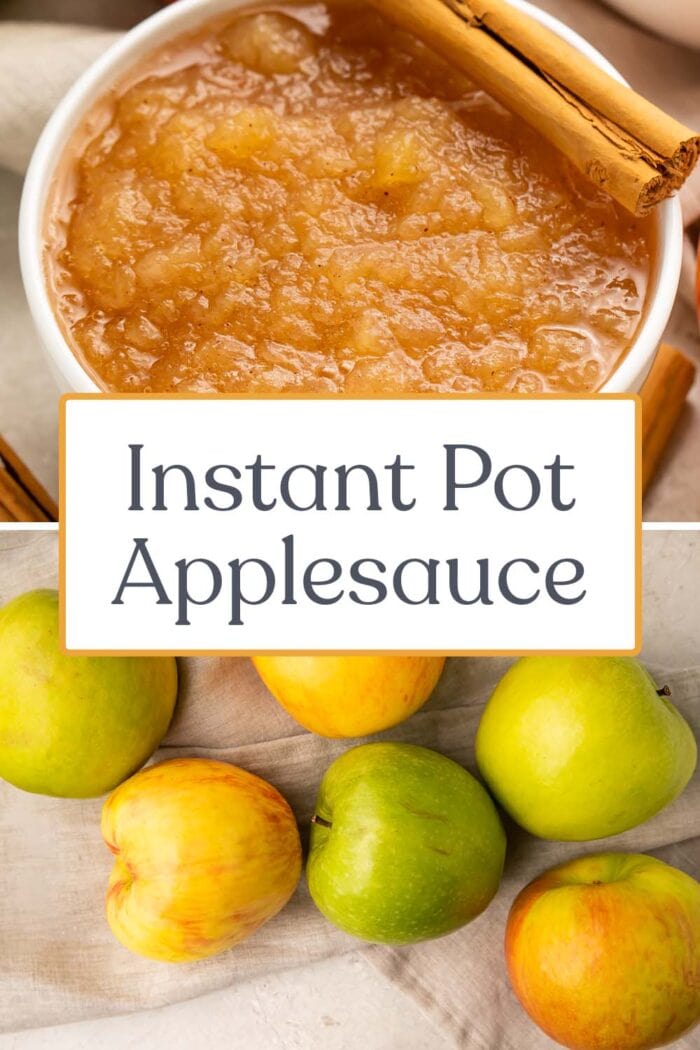 Pin graphic for Instant Pot applesauce