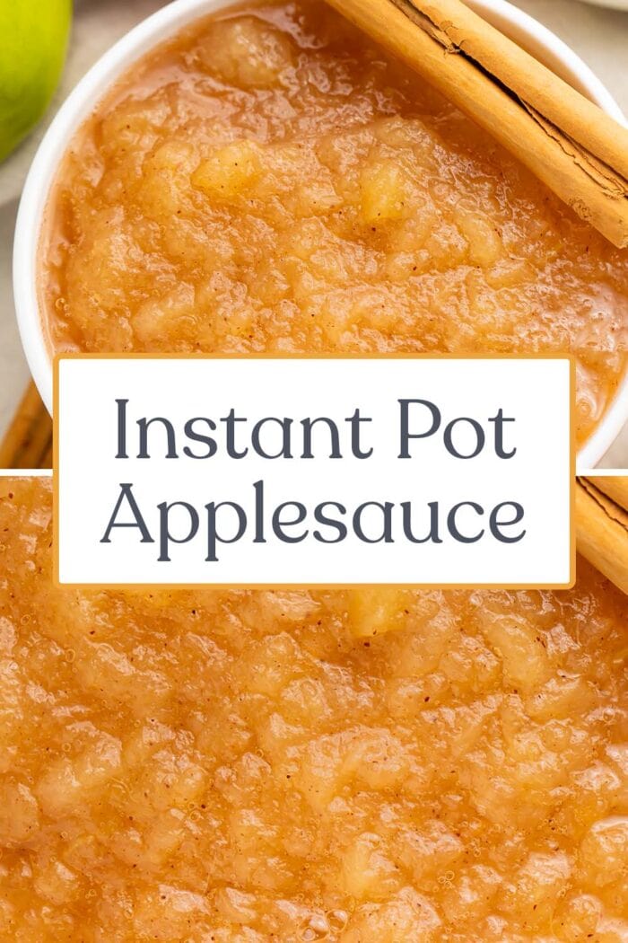 Pin graphic for Instant Pot applesauce