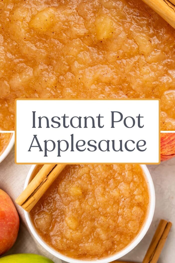 Pin graphic for Instant Pot applesauce