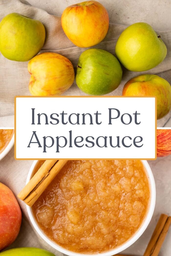 Pin graphic for Instant Pot applesauce