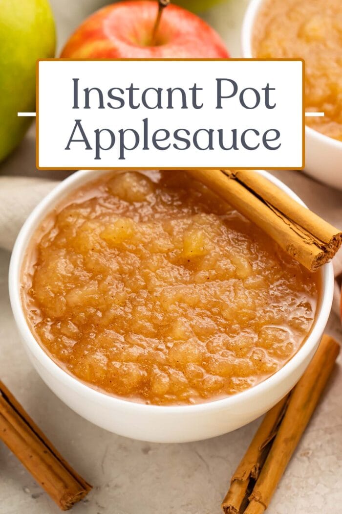 Pin graphic for Instant Pot applesauce