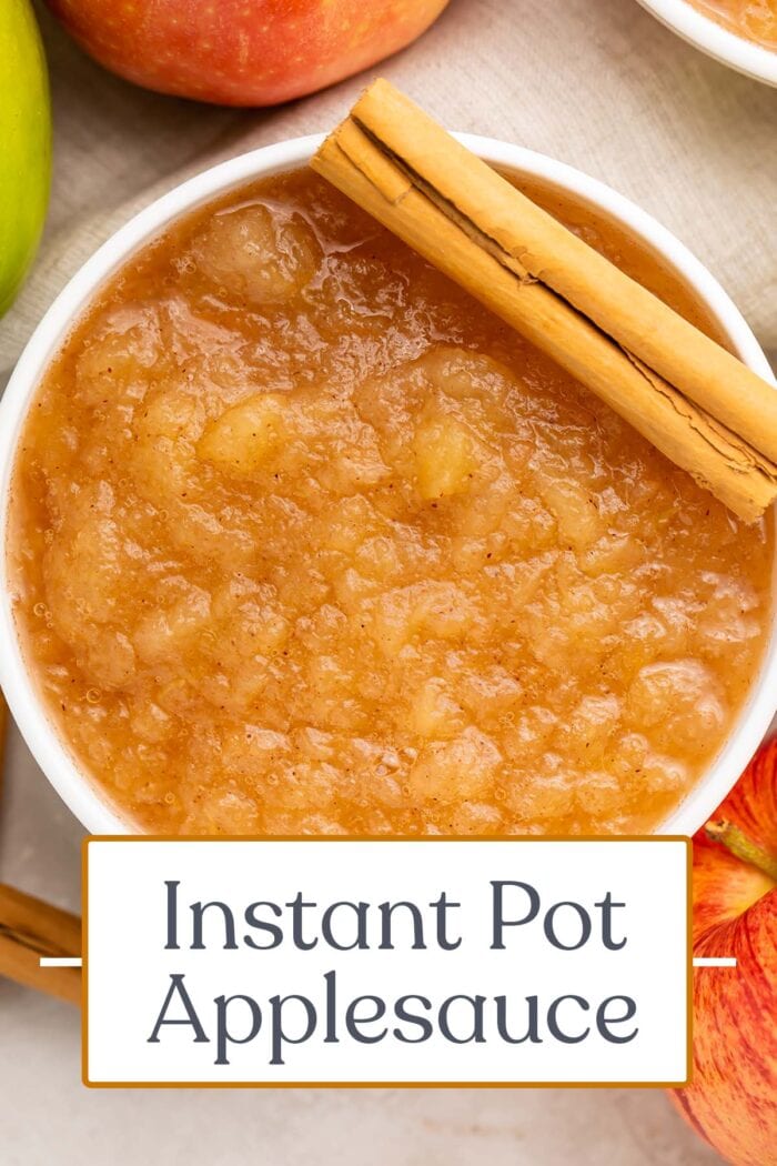 Pin graphic for Instant Pot applesauce