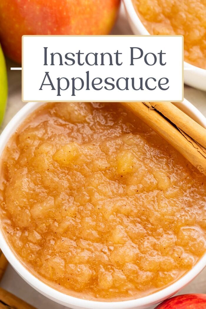 Pin graphic for Instant Pot applesauce