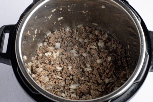 Meat filling for Instant Pot lasagna in Instant Pot