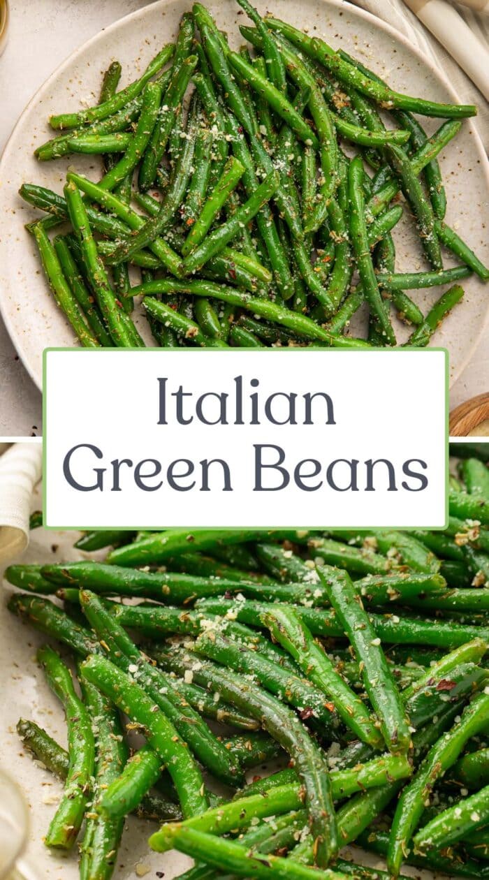 Pin graphic for Italian green beans