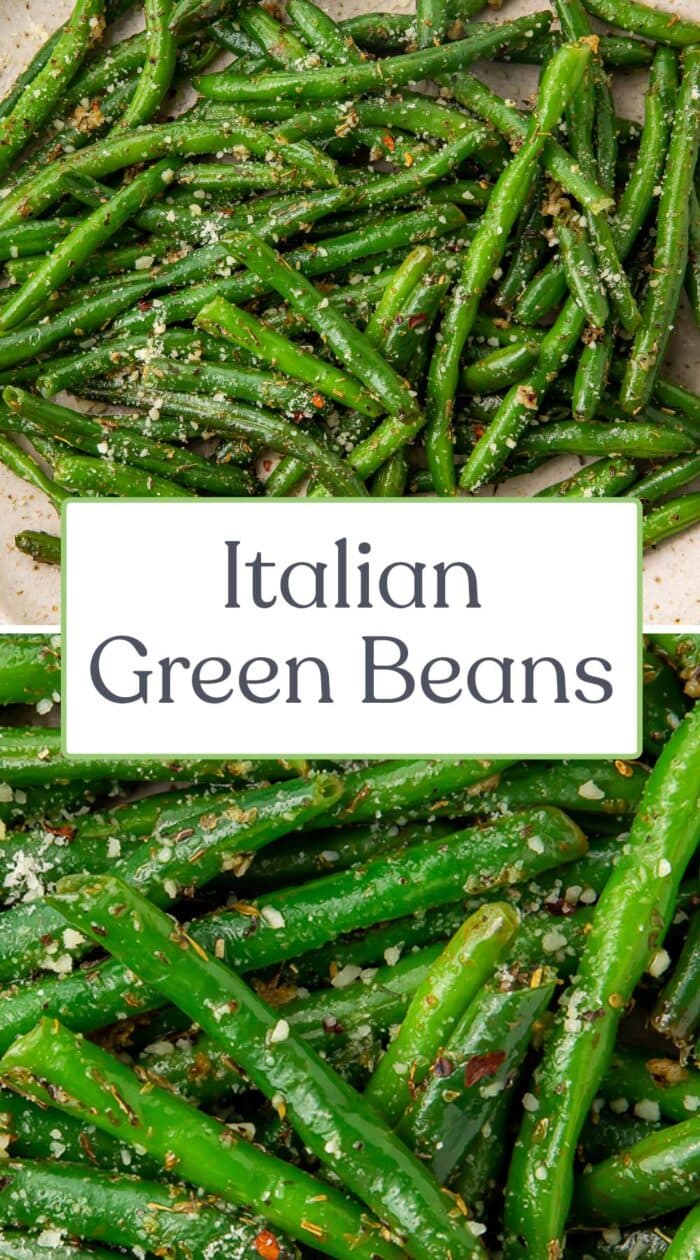 Pin graphic for Italian green beans