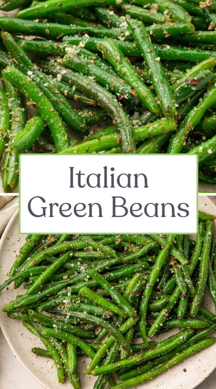 Pin graphic for Italian green beans