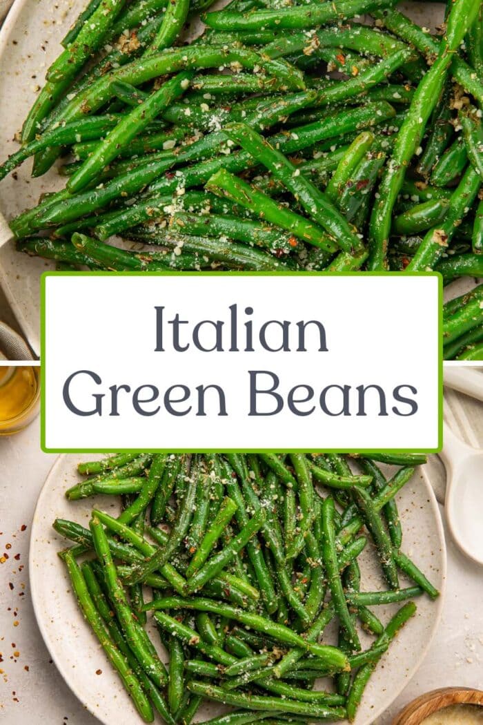 Pin graphic for Italian green beans