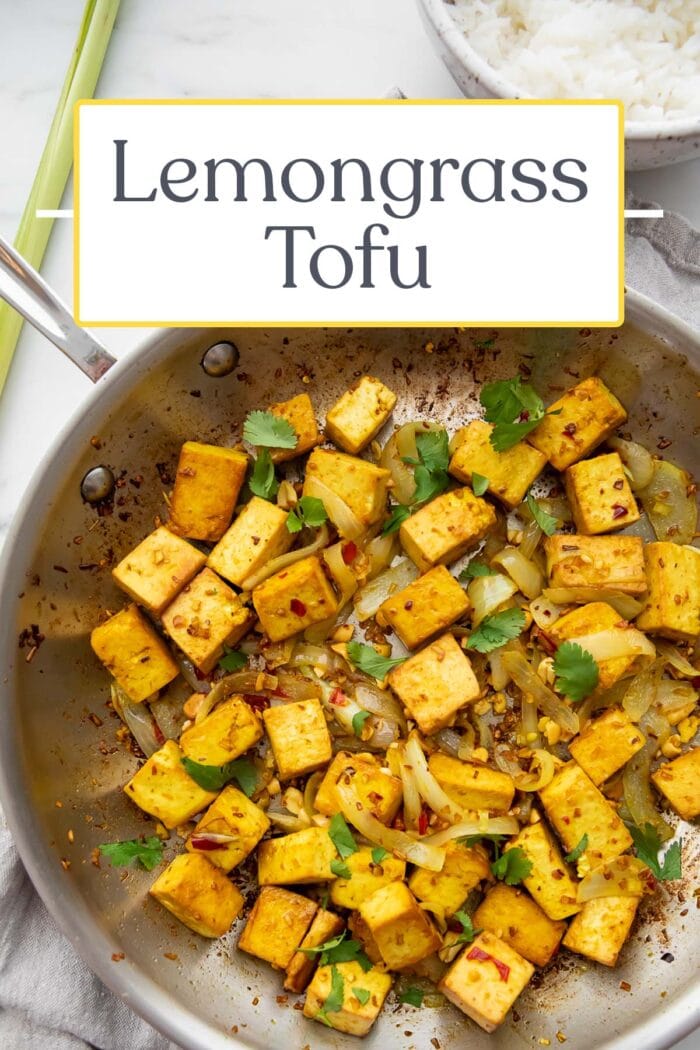 Pin graphic for lemongrass tofu