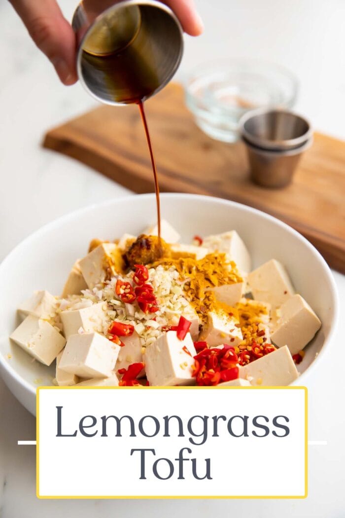 Pin graphic for lemongrass tofu