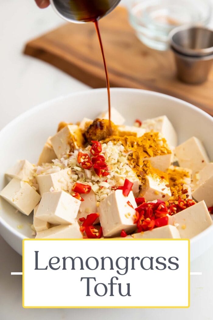 Pin graphic for lemongrass tofu