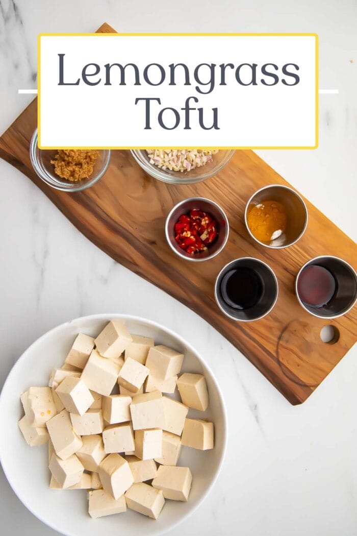 Pin graphic for lemongrass tofu