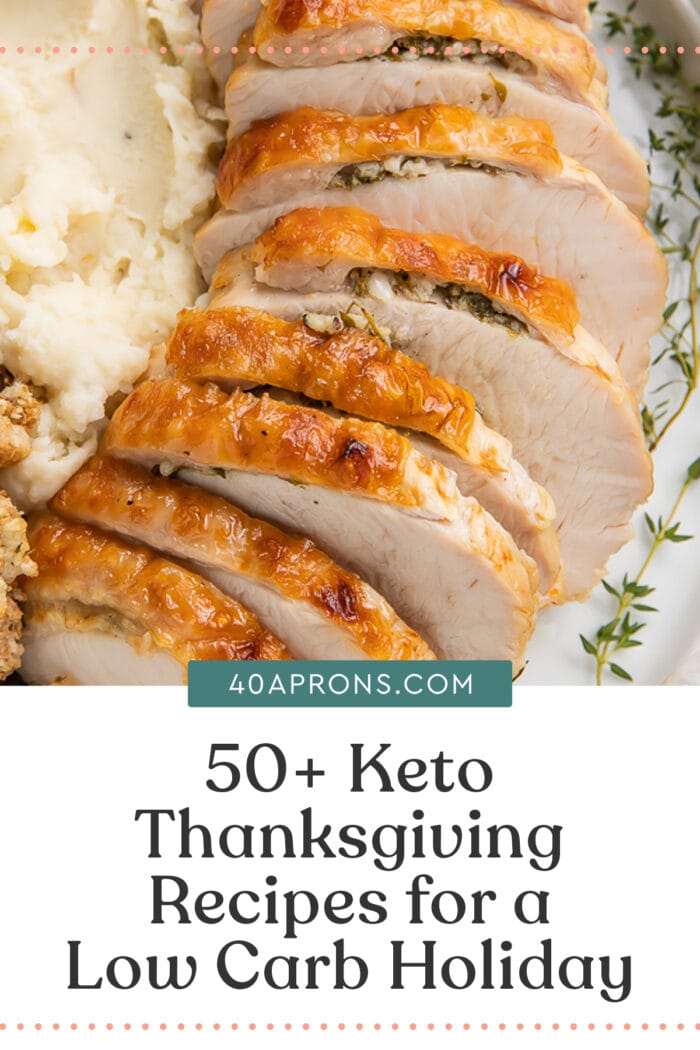 Pin graphic for keto Thanksgiving recipes