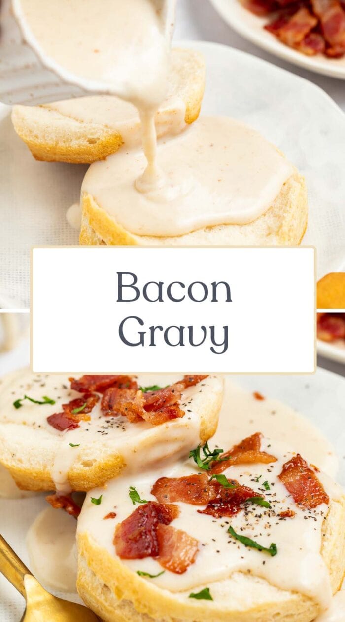 Pin graphic for bacon gravy