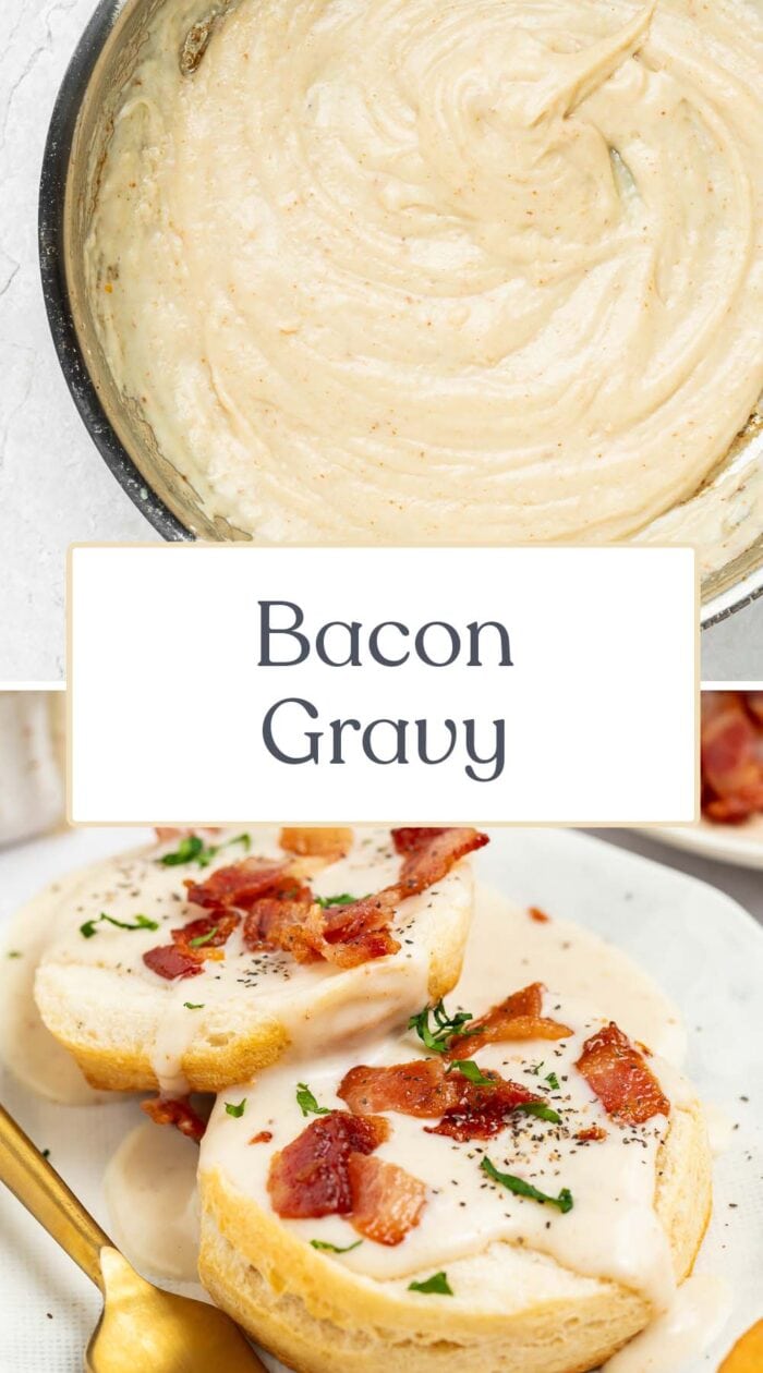 Pin graphic for bacon gravy