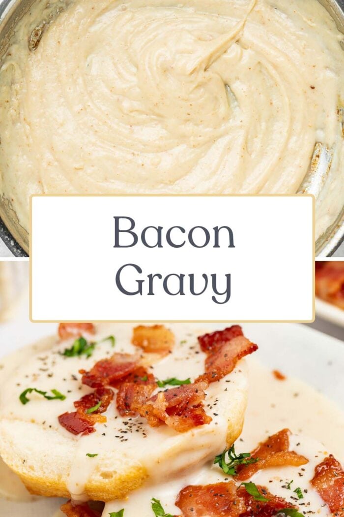 Pin graphic for bacon gravy