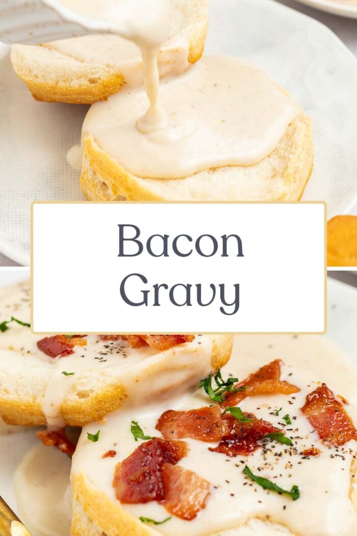 Pin graphic for bacon gravy