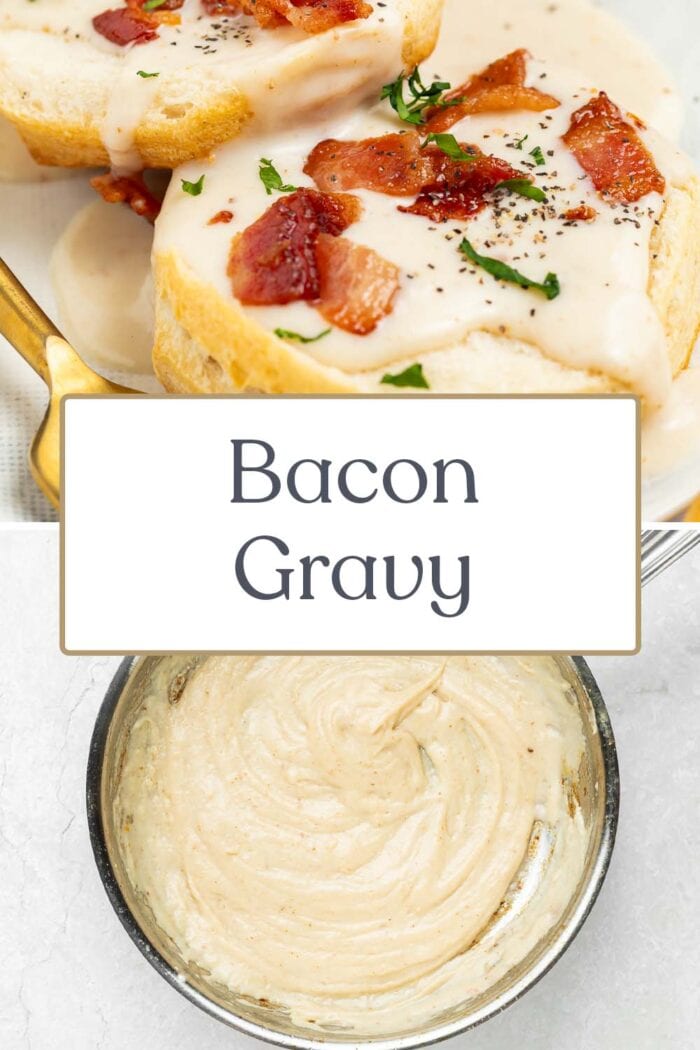 Pin graphic for bacon gravy