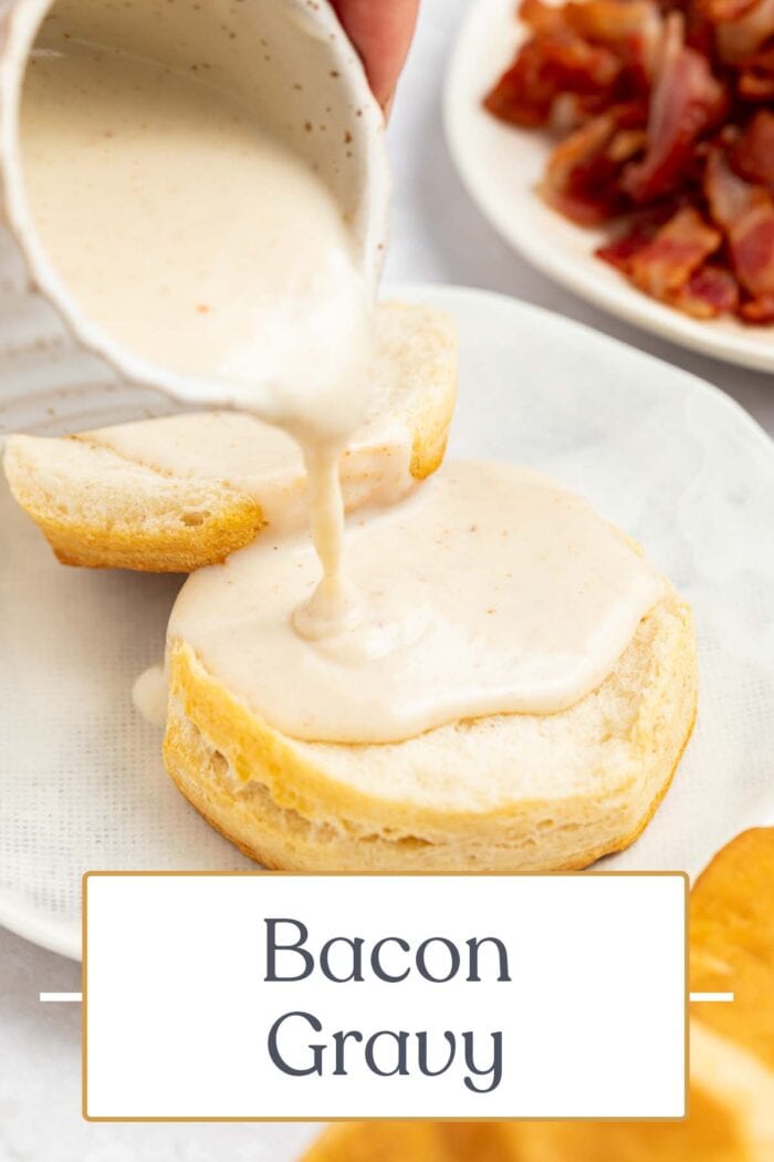 Pin graphic for bacon gravy