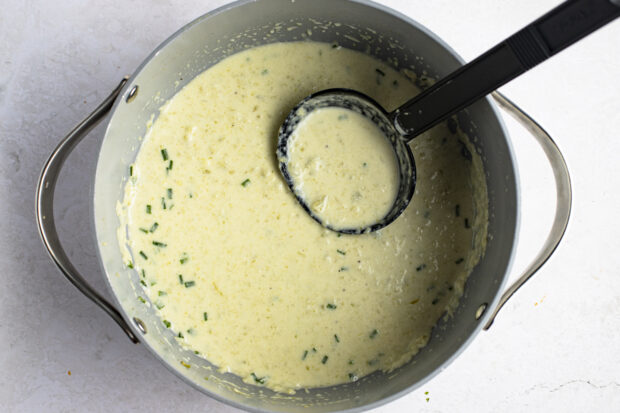 Cream of celery soup in large pot