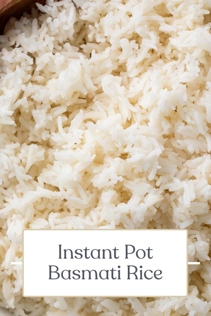 Pin graphic for Instant Pot basmati rice