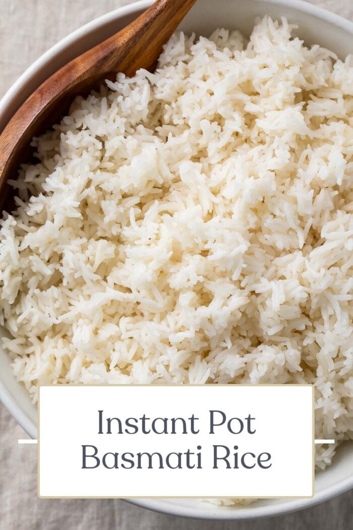 Pin graphic for Instant Pot basmati rice