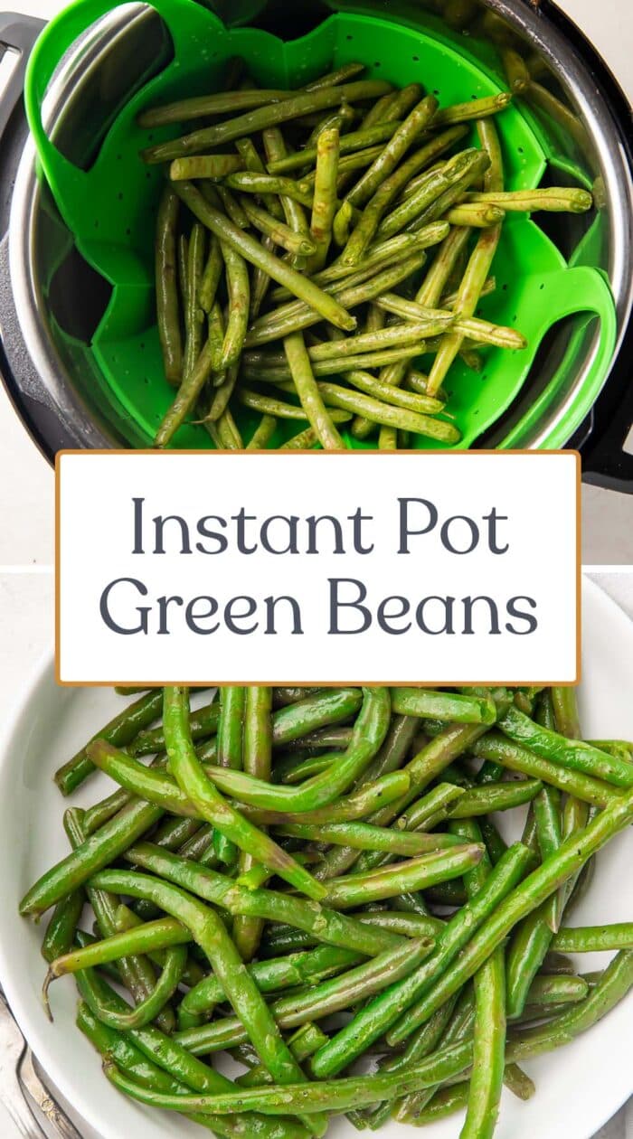 Pin graphic for Instant Pot green beans