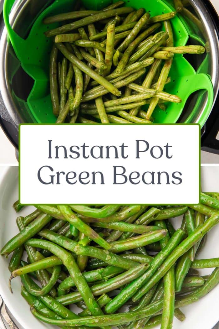 Pin graphic for Instant Pot green beans