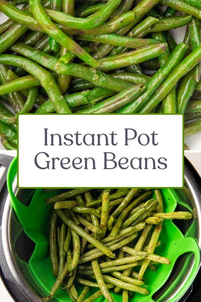 Pin graphic for Instant Pot green beans