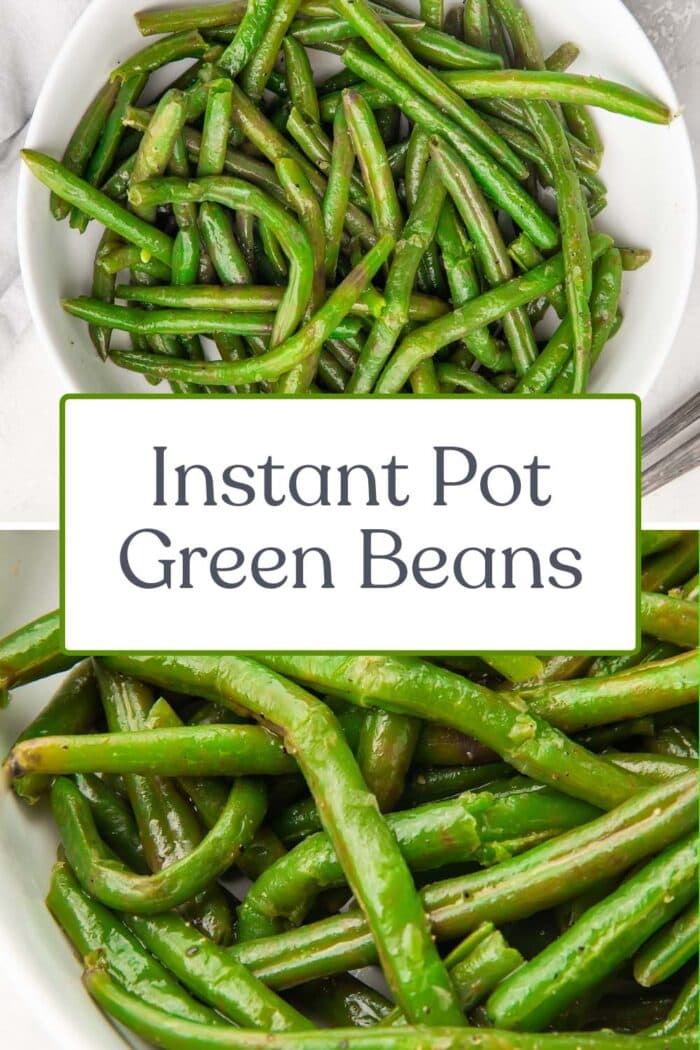 Pin graphic for Instant Pot green beans