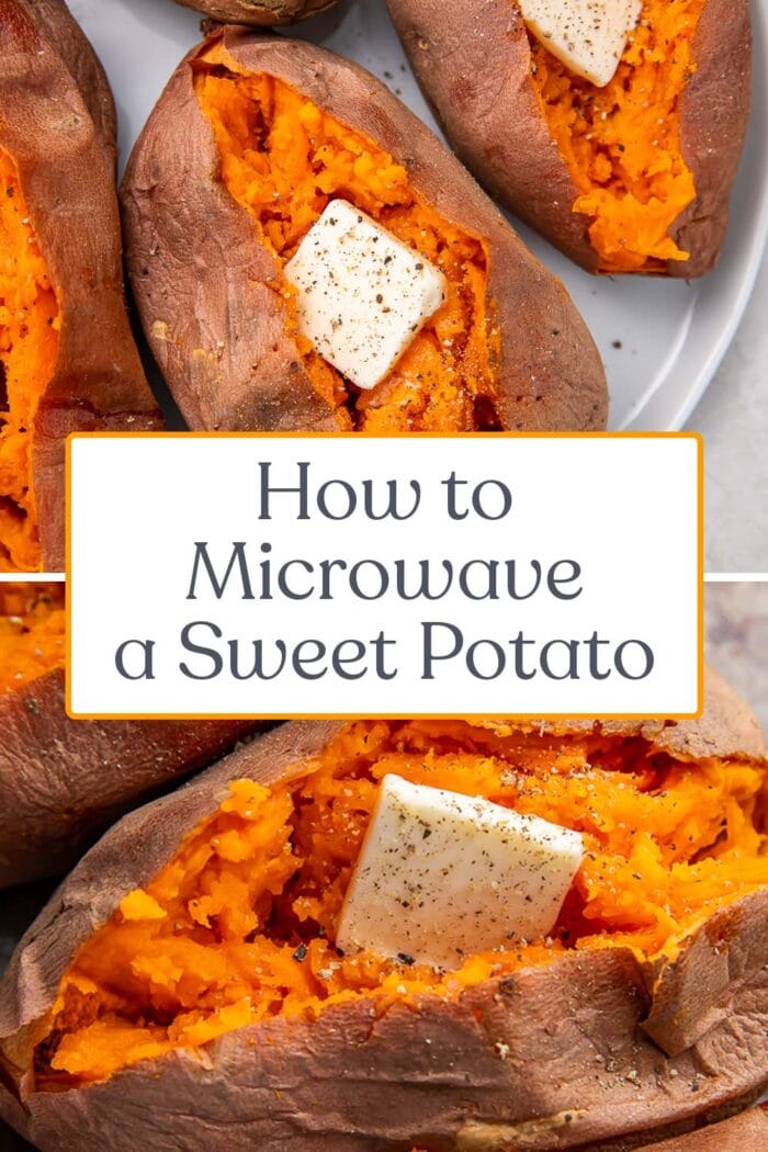 Pin graphic for microwave sweet potato