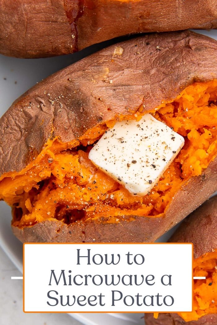 Pin graphic for microwave sweet potato