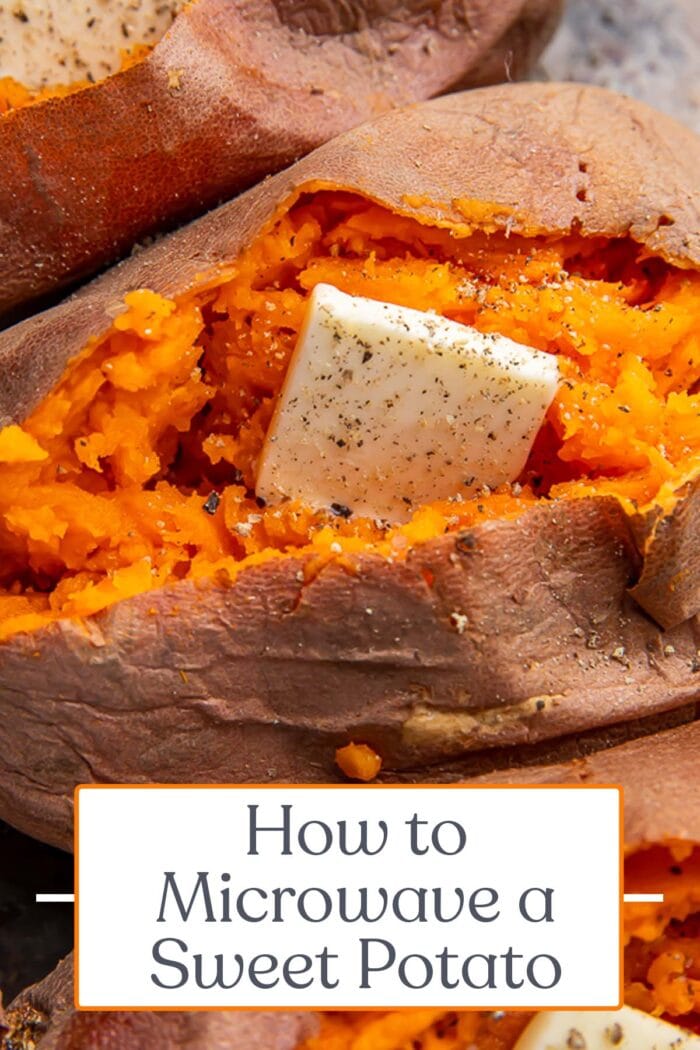 Pin graphic for microwave sweet potato