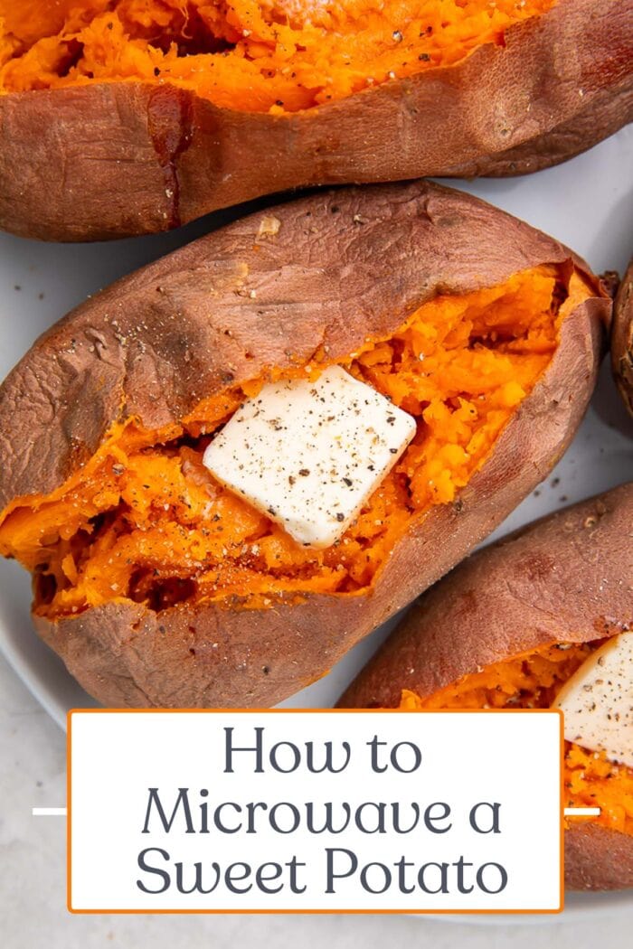 Pin graphic for microwave sweet potato