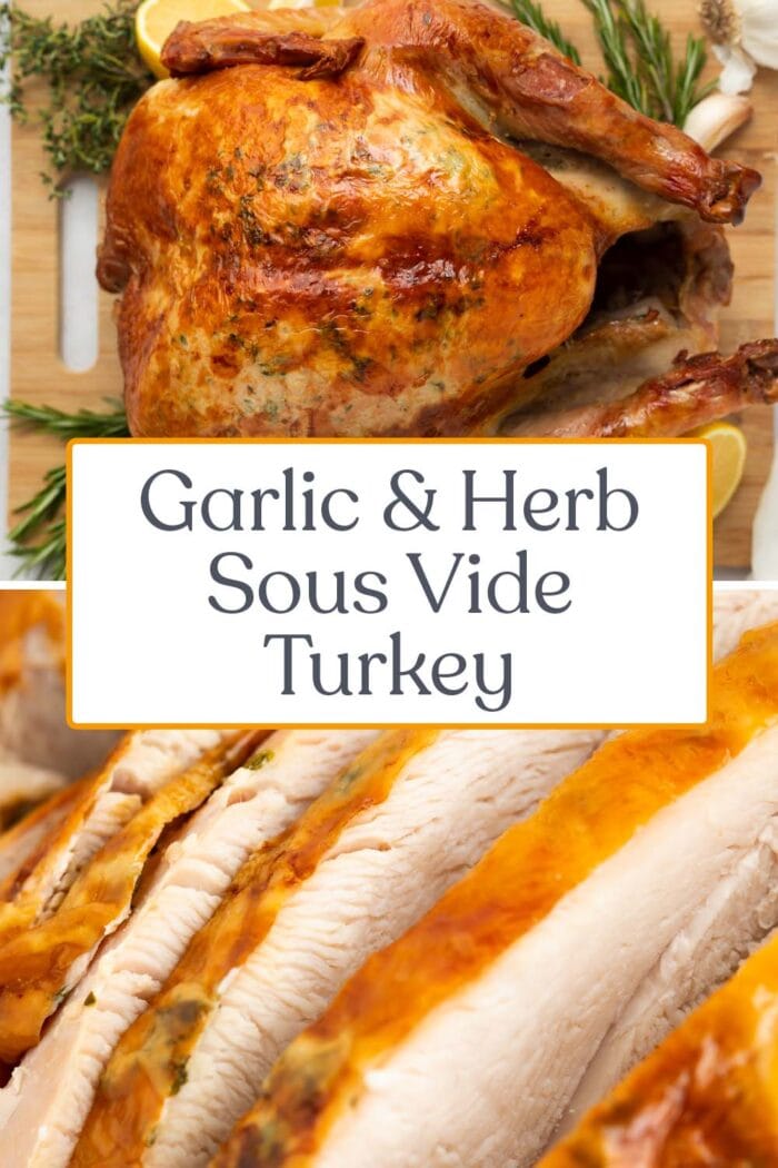 Pin graphic for sous vide turkey