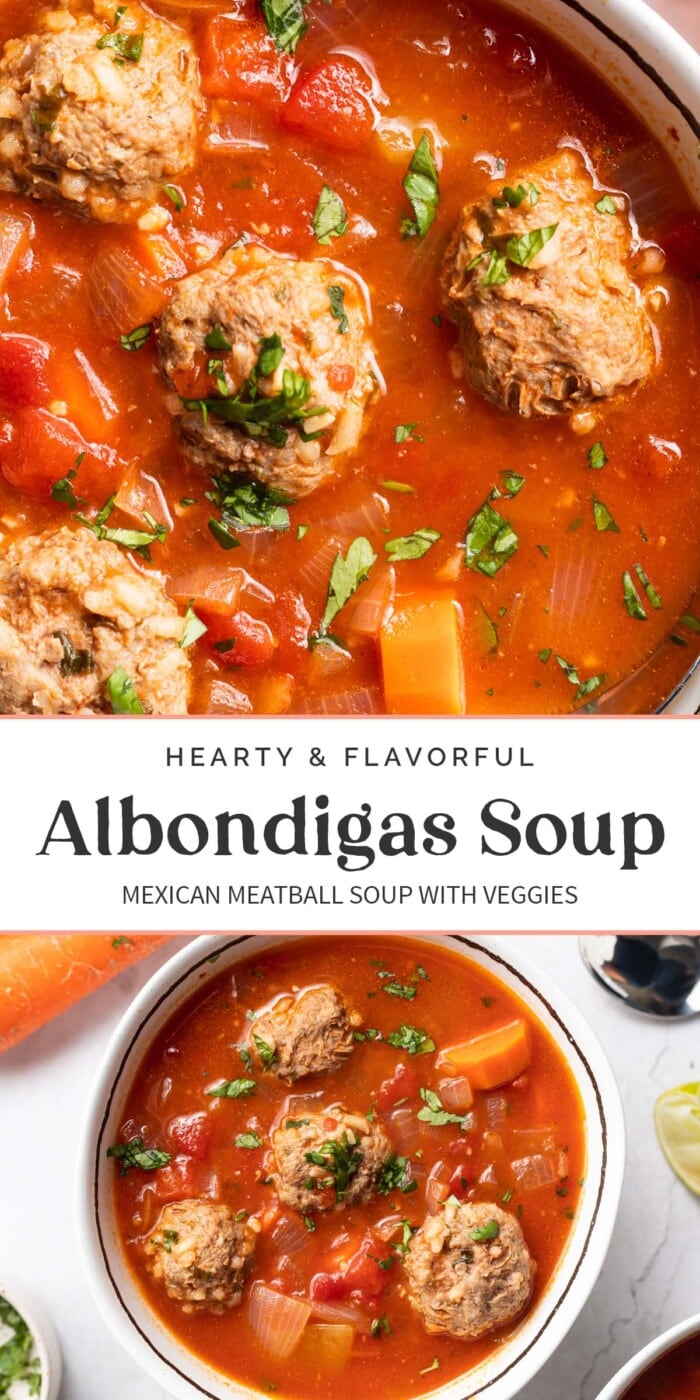 Pin graphic for albondigas soup