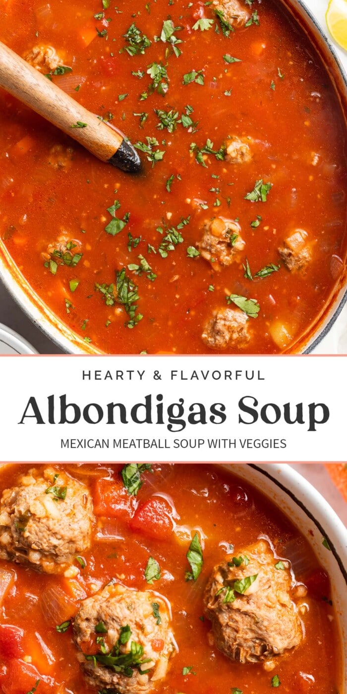 Pin graphic for albondigas soup