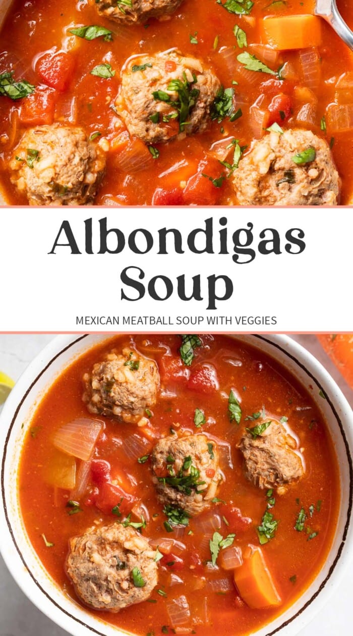 Pin graphic for albondigas soup