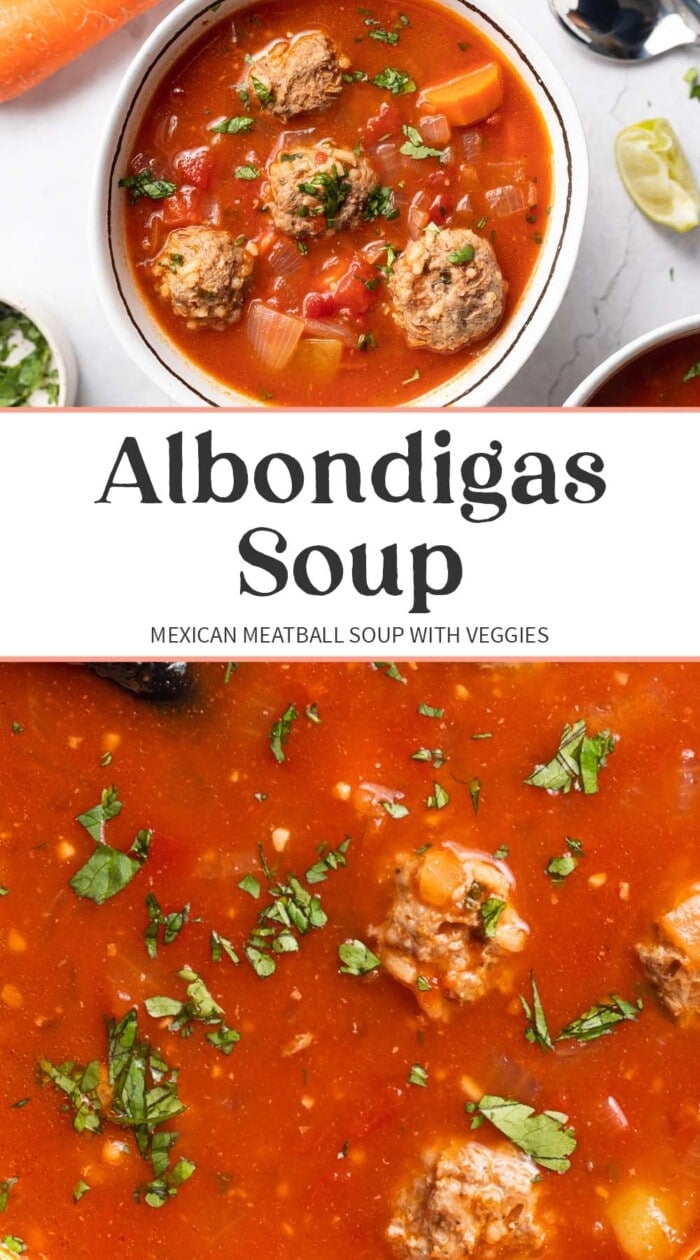 Pin graphic for albondigas soup