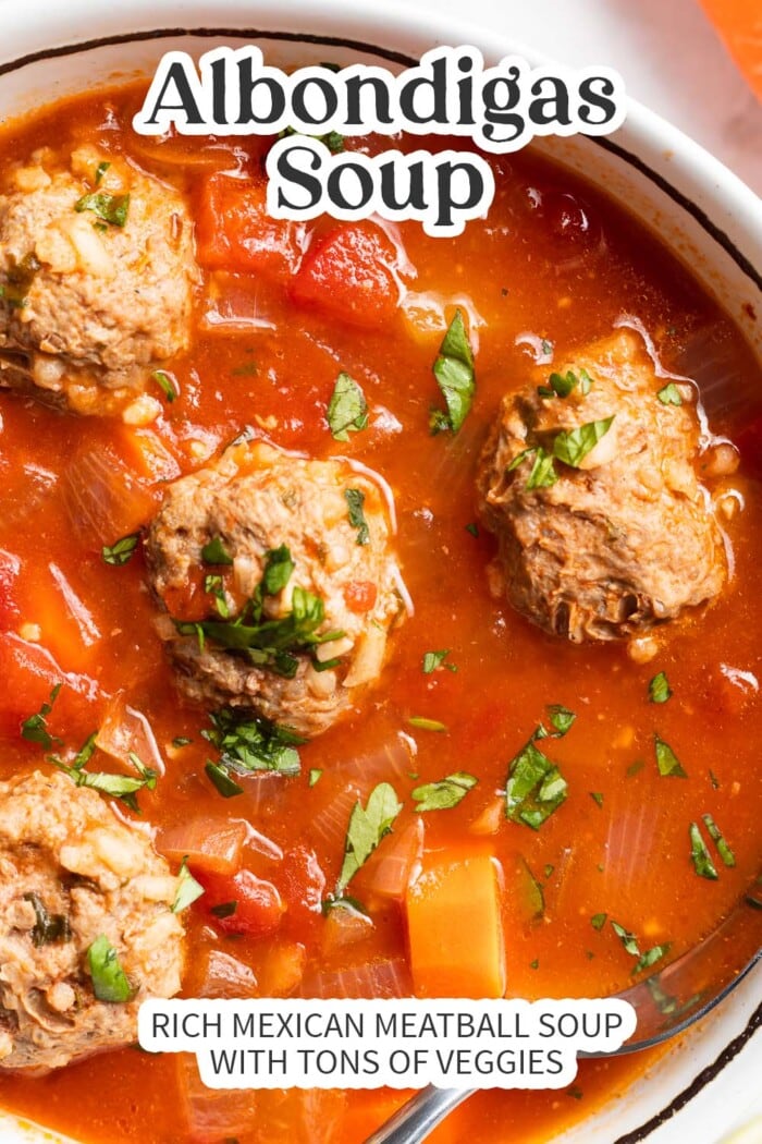 Pin graphic for albondigas soup