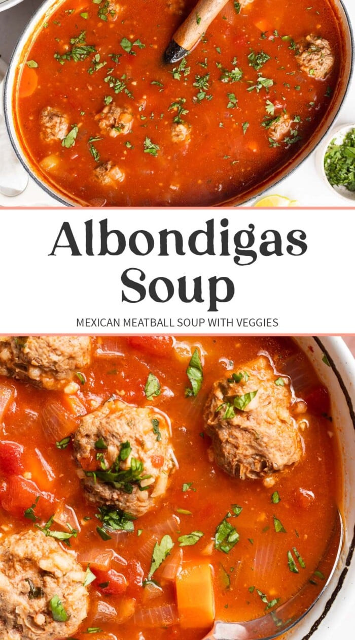 Pin graphic for albondigas soup