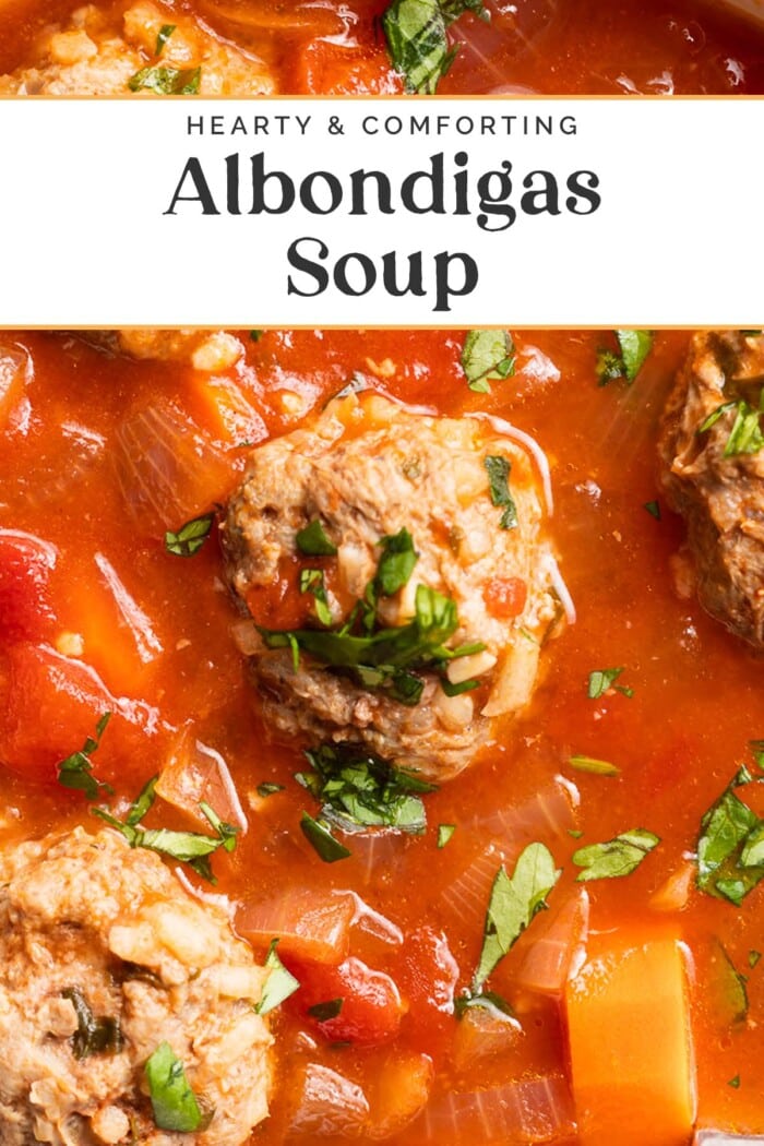 Pin graphic for albondigas soup