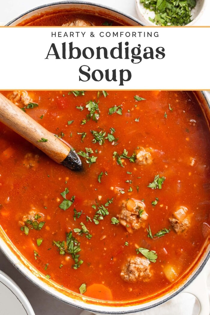 Pin graphic for albondigas soup